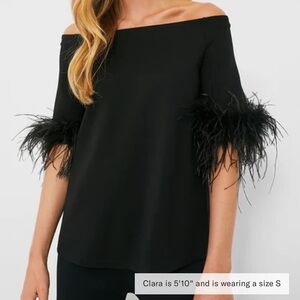 TUCKERNUCK Black Feather Miranda Off The Shoulder Blouse